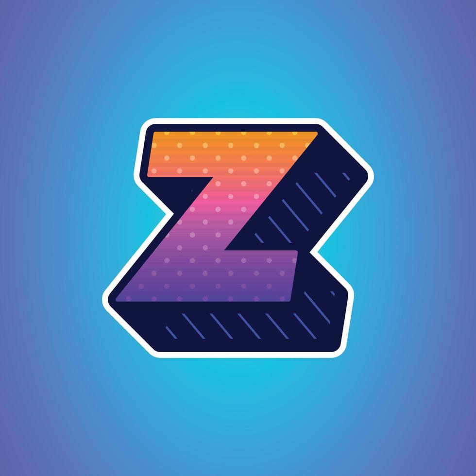 3d illustration of small letter z vector