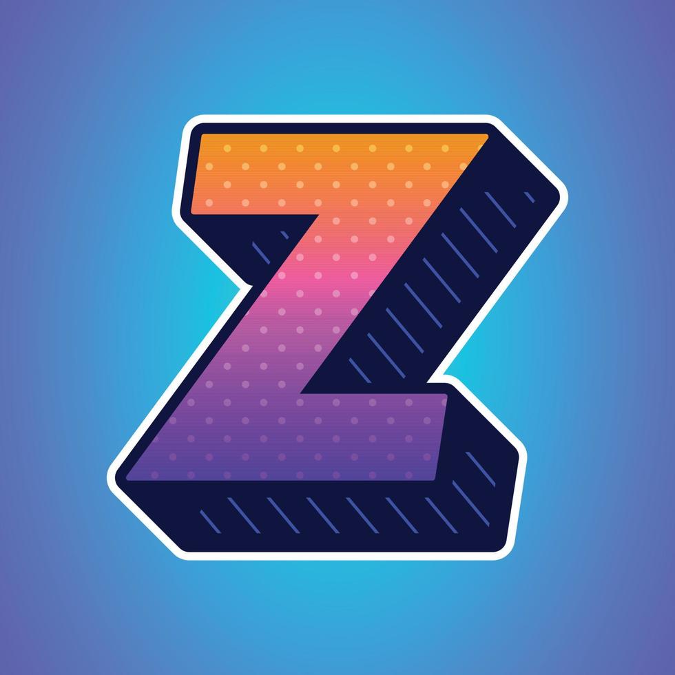 3d illustration of letter z vector