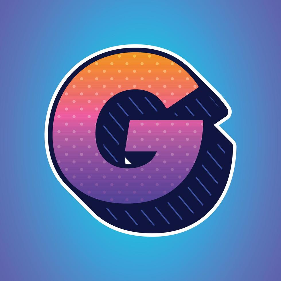 3d illustration of letter g vector