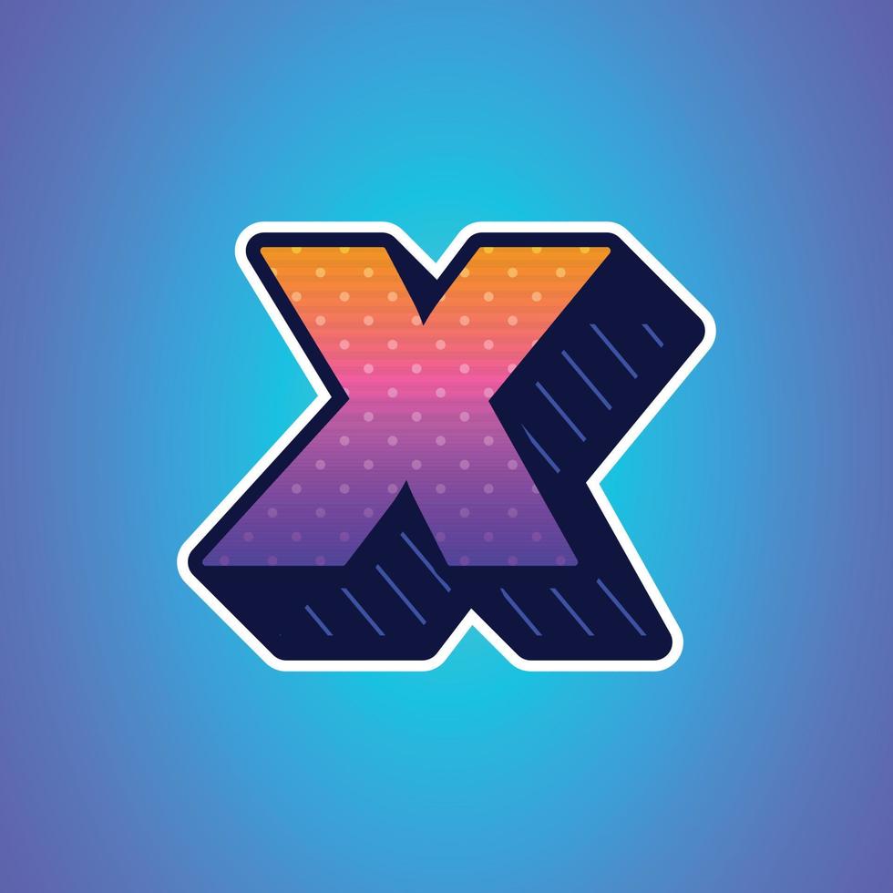 3d illustration of small letter x vector