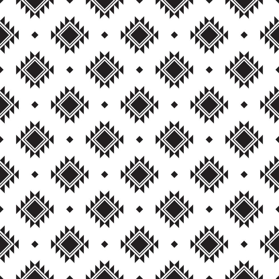 Ikat square seamless pattern. Geometric ethnic pattern design. black-white fabric pattern design. vector illustration.