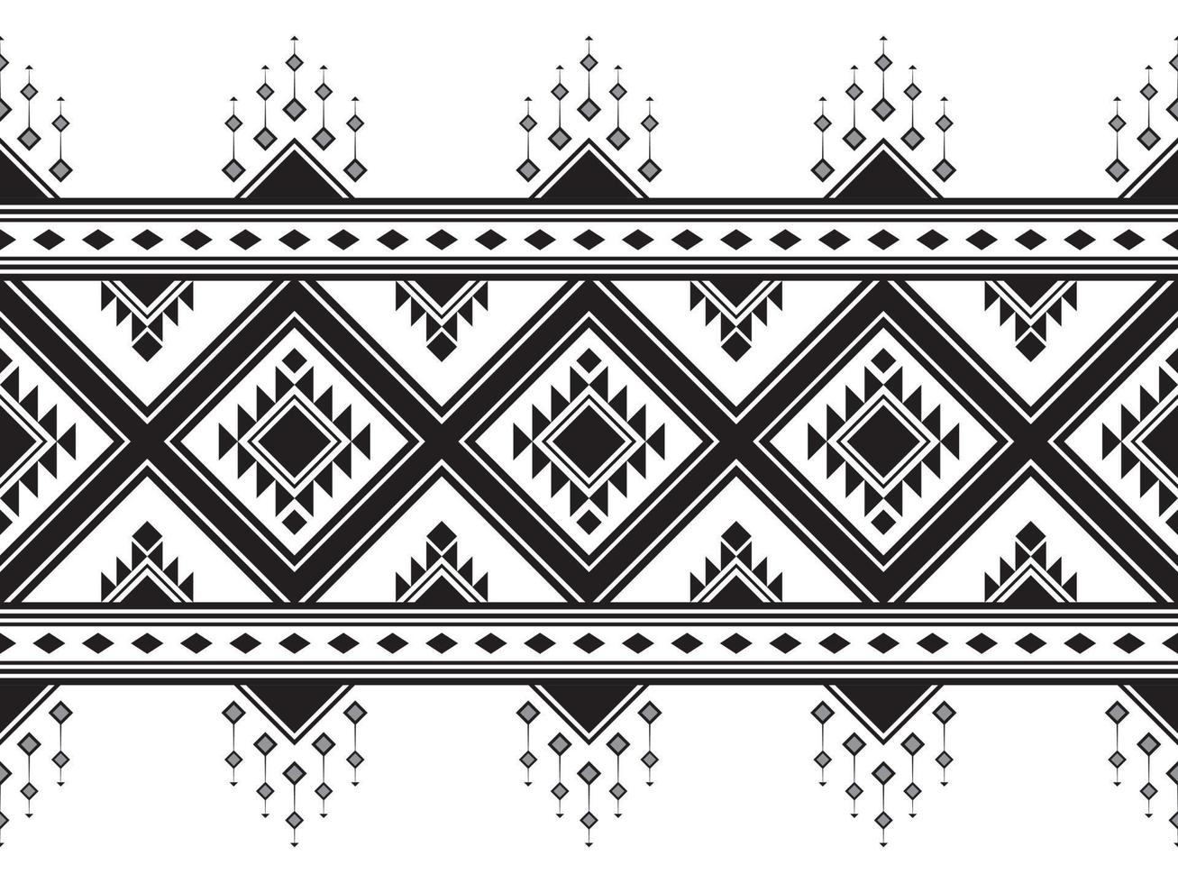 Ikat horizontal seamless pattern. Geometric ethnic pattern design. black-white fabric pattern design. vector illustration.