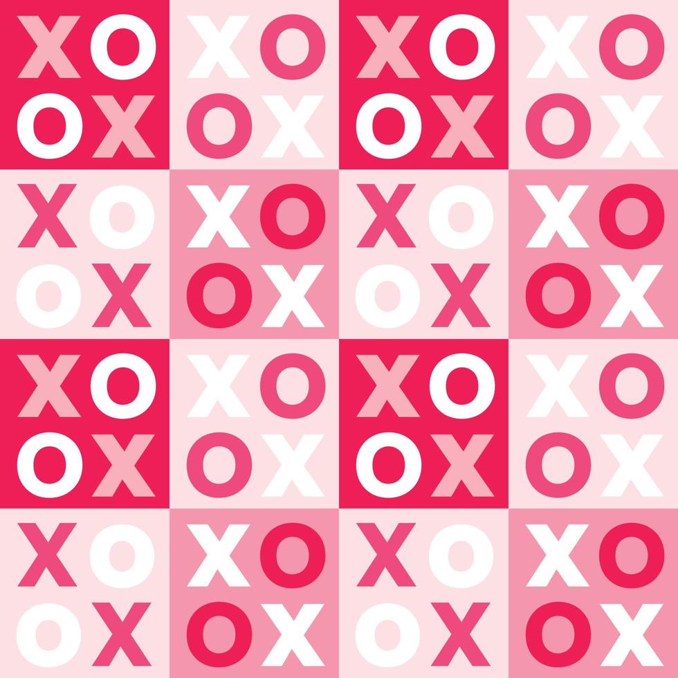 seamless pattern with cross marks and circles on a contrasting level red color background. x o seamless vector pattern.