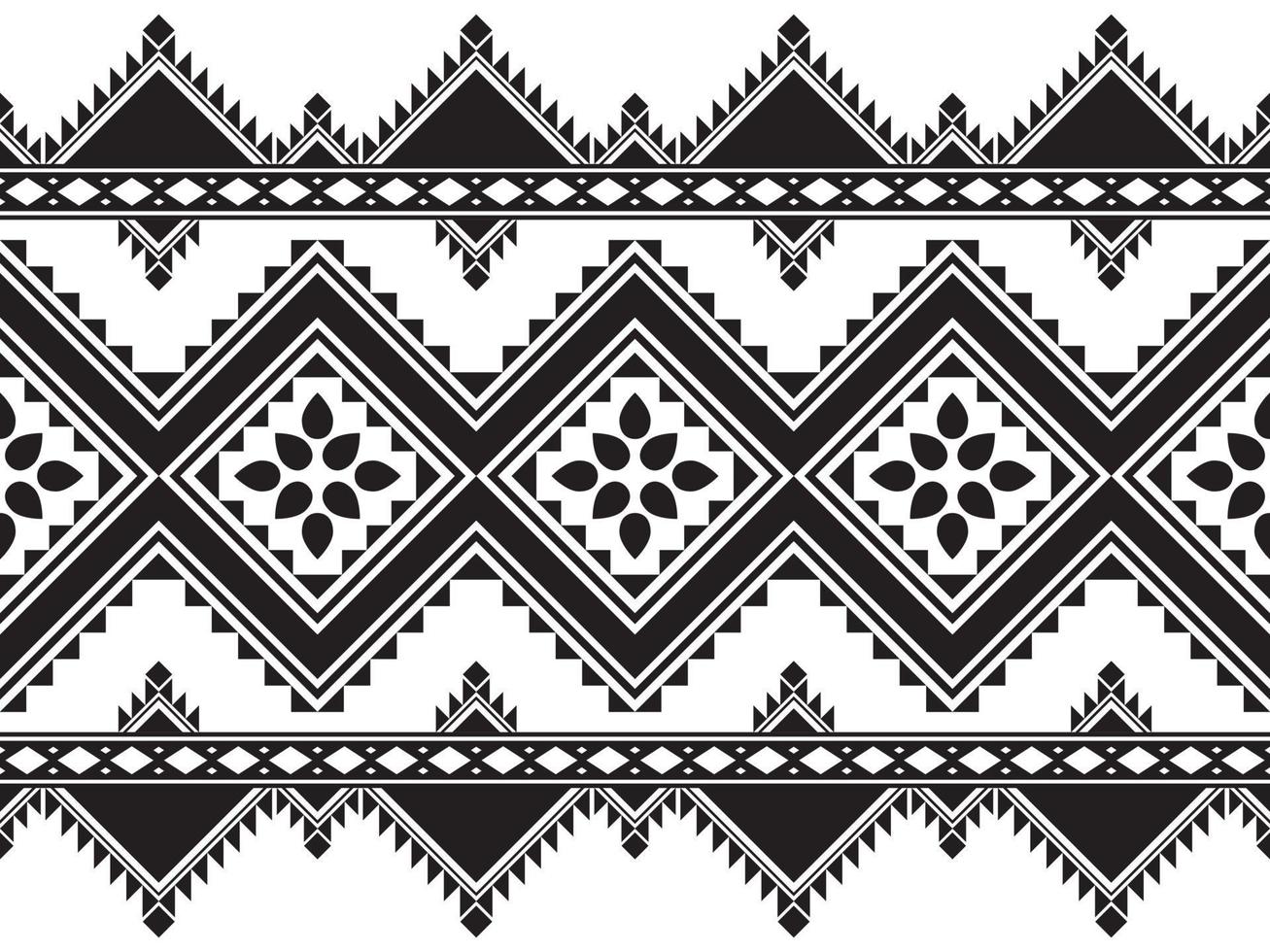 Ikat horizontal seamless pattern. Geometric ethnic pattern design. black-white fabric pattern design. vector illustration.