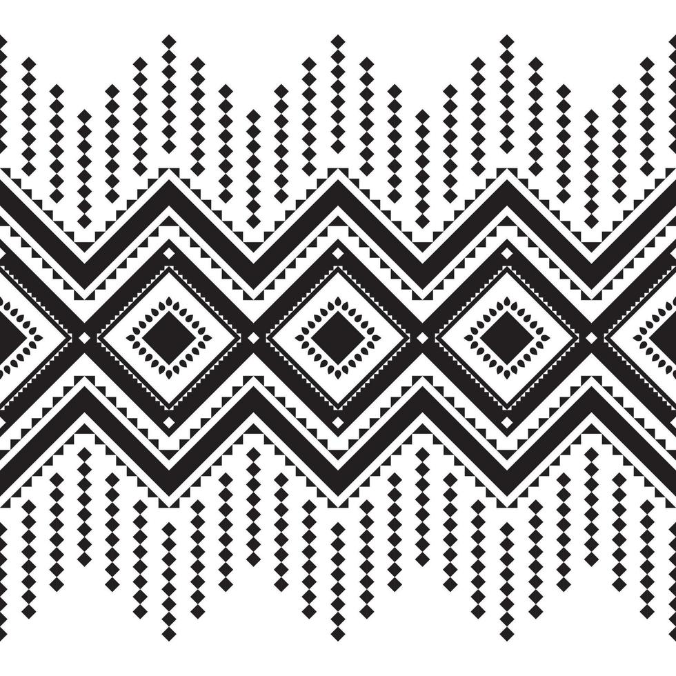 Ikat horizontal seamless pattern. Geometric ethnic pattern design. black white fabric pattern design. vector illustration.