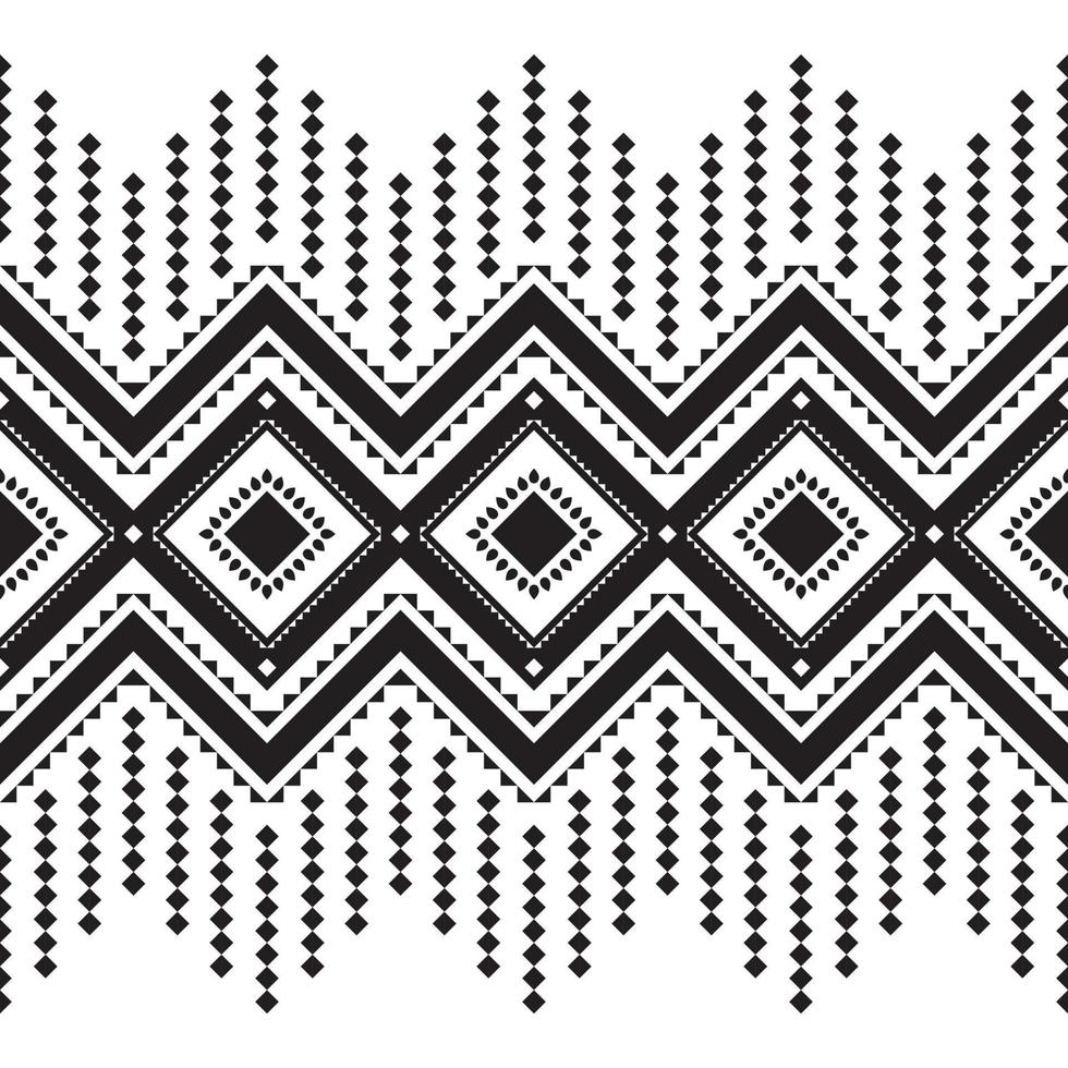 Ikat horizontal seamless pattern. Geometric ethnic pattern design. black white fabric pattern design. vector illustration.