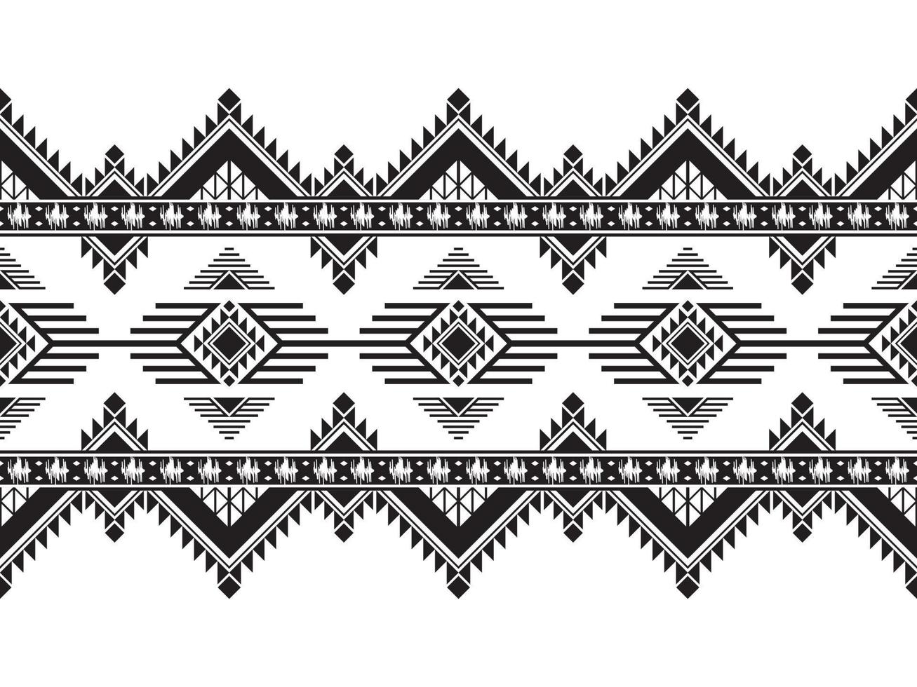 Ikat horizontal seamless pattern. Geometric ethnic pattern design. black-white fabric pattern design. vector illustration.