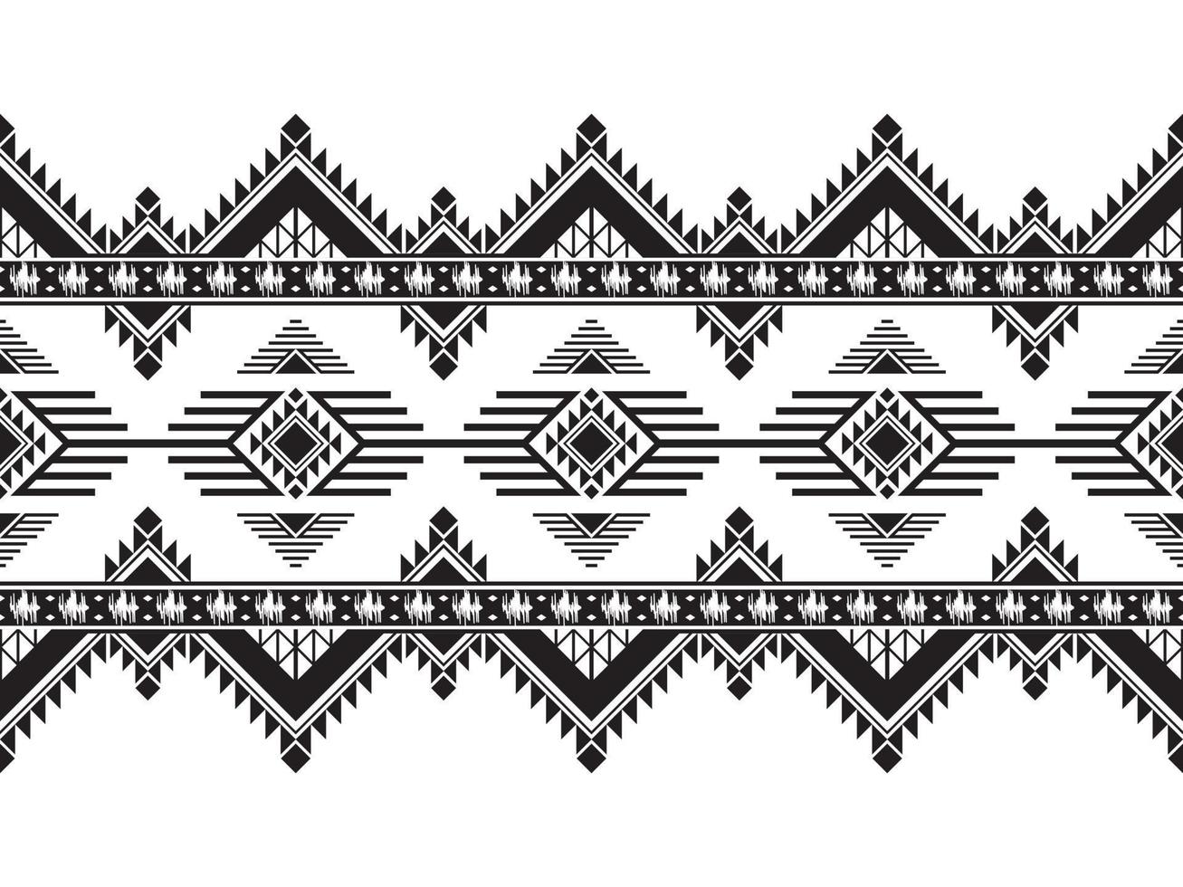 patrón transparente horizontal ikat. diseño de patrones étnicos geométricos. diseño de patrón de tela en blanco y negro. ilustración vectorial vector