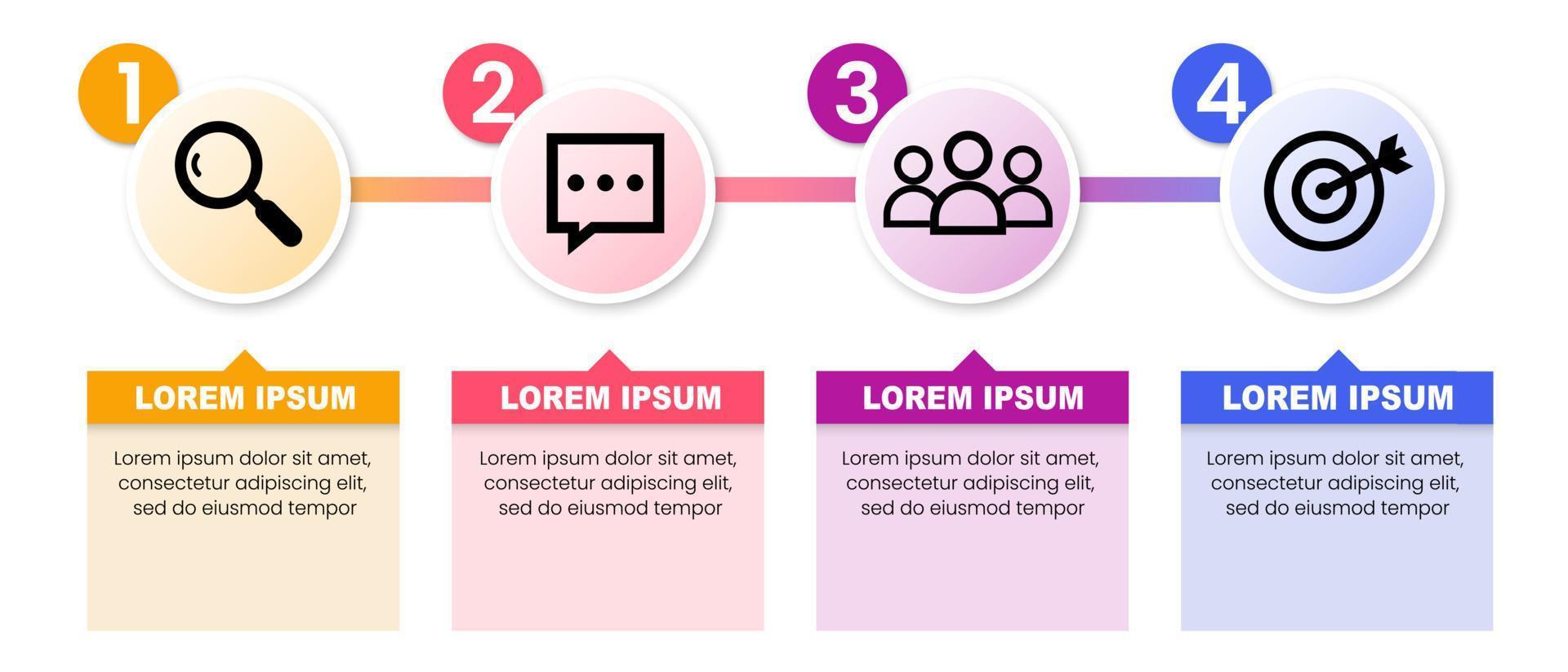 Vector infographic design template. Business flow chart. the sequence of steps arranged horizontally. vector illustration.