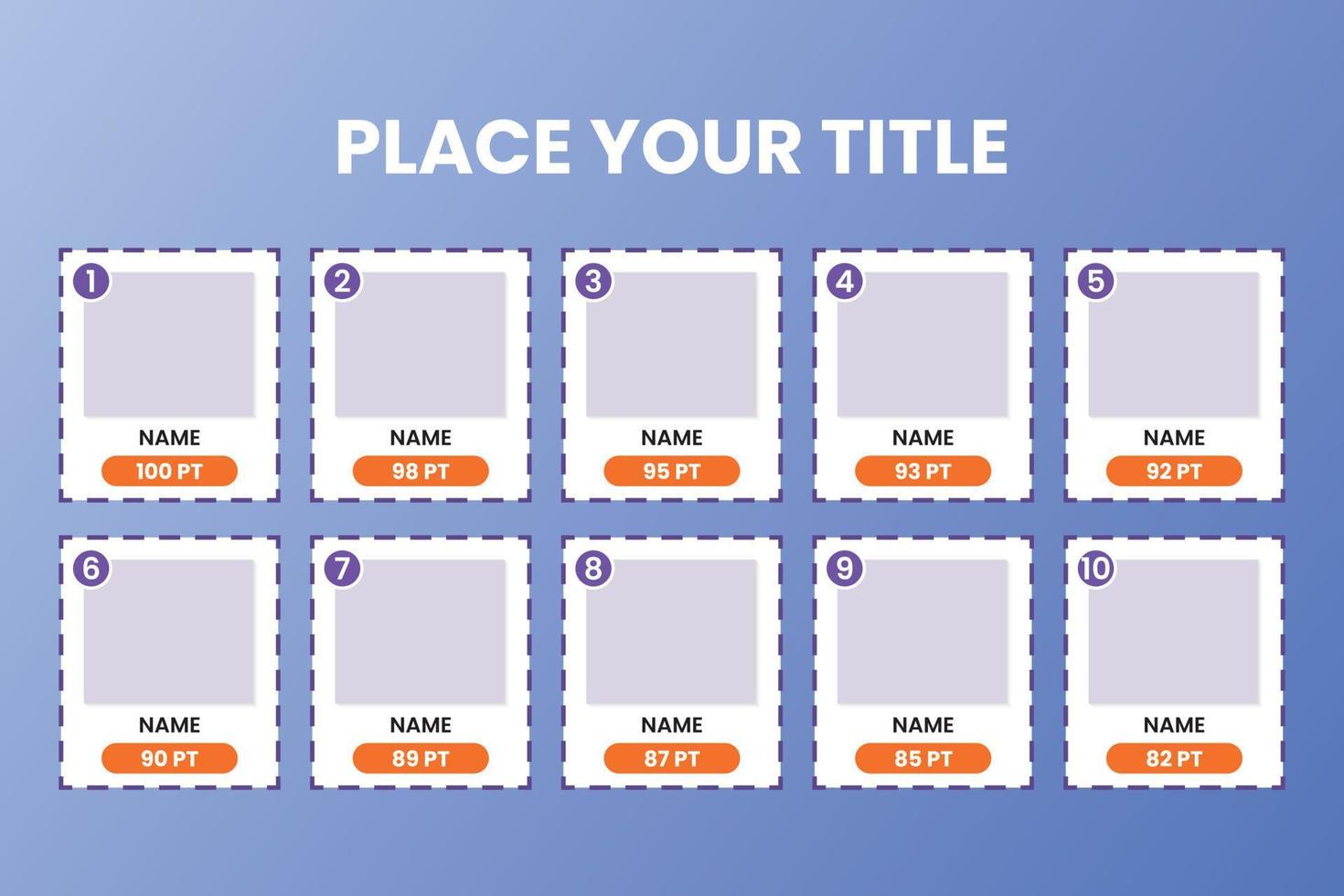 Ranking List Template Top Chart Table Top 10 List Template Vector 