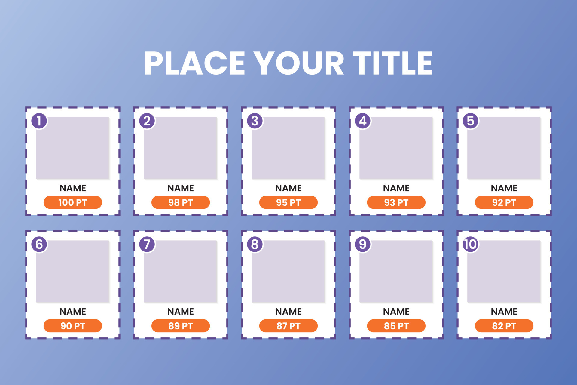 Ranking List Template Top Chart Table Top 10 List Template Vector 