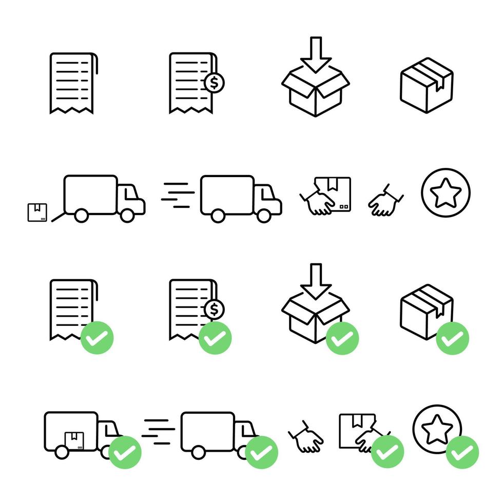 Delivery related icon set. shipping process icon set vector