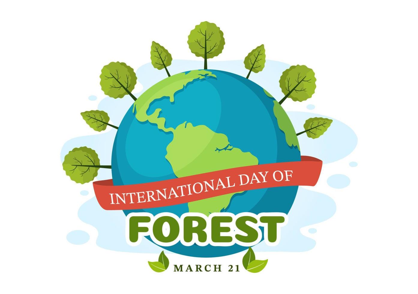 World forestry day on March 21st Illustration to Educate, Love and Protect the Forest in Flat Cartoon Hand Drawn Landing Page Templates vector