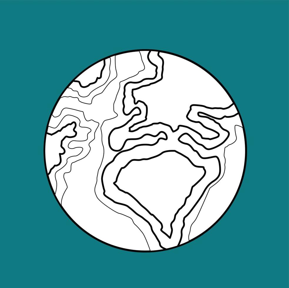 Earth Planet Digital Stamp vector