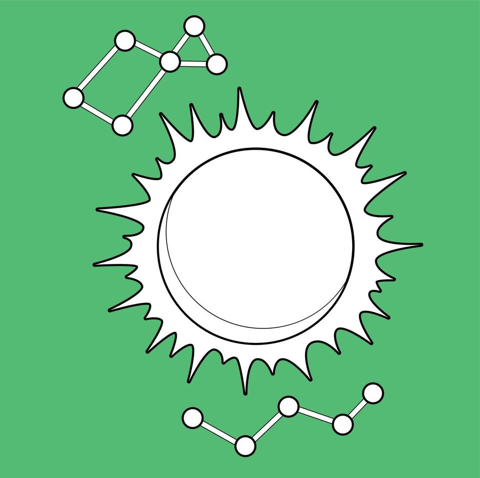 Sun Outer Space Digital Stamp vector