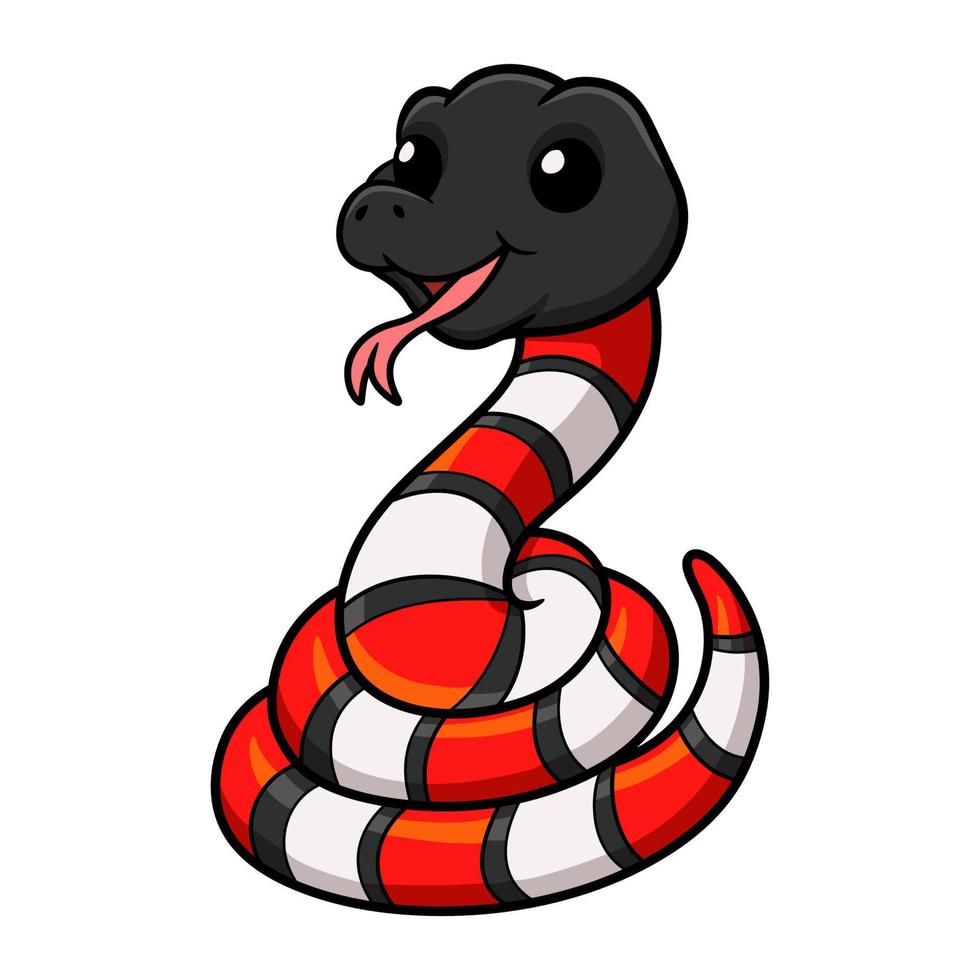 Cute milk snake or milksnake cartoon vector