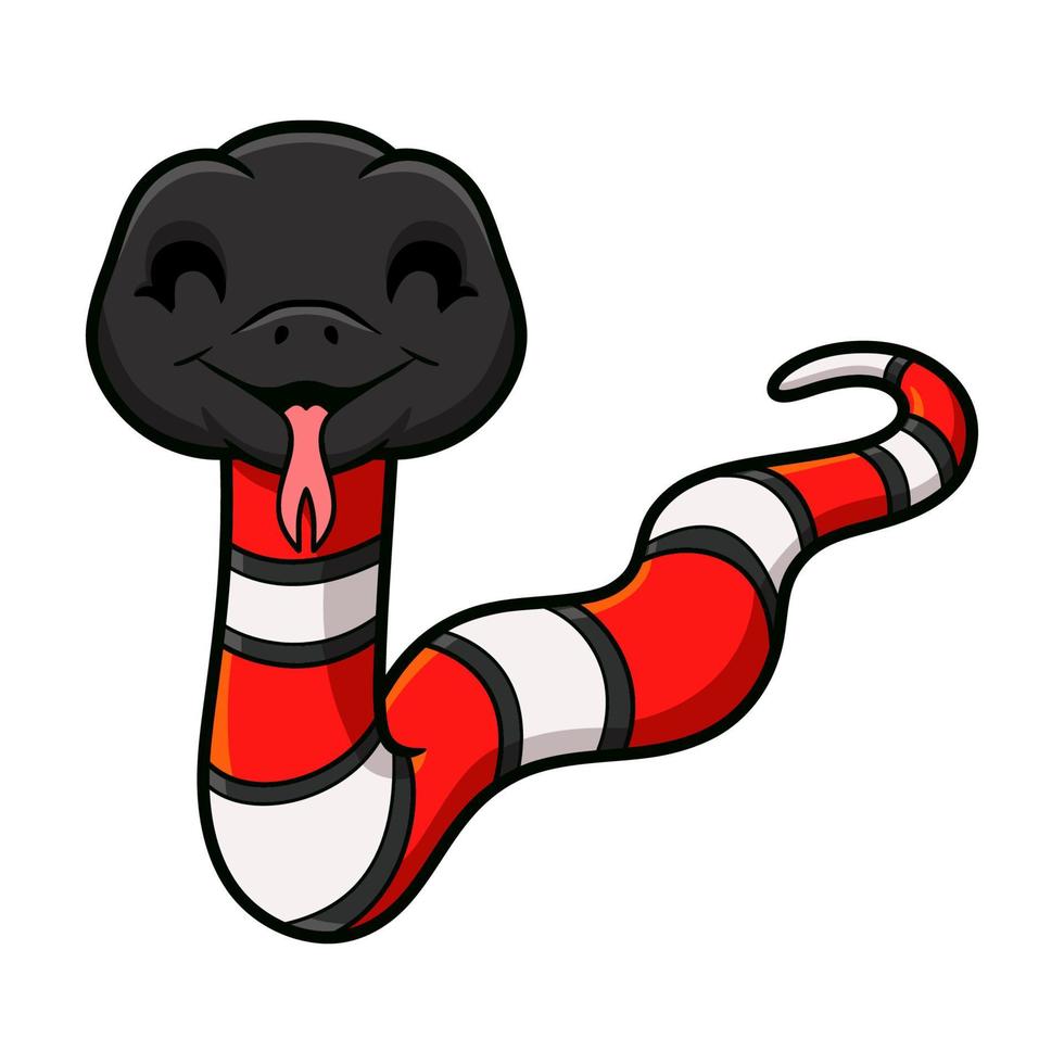 Cute milk snake or milksnake cartoon vector