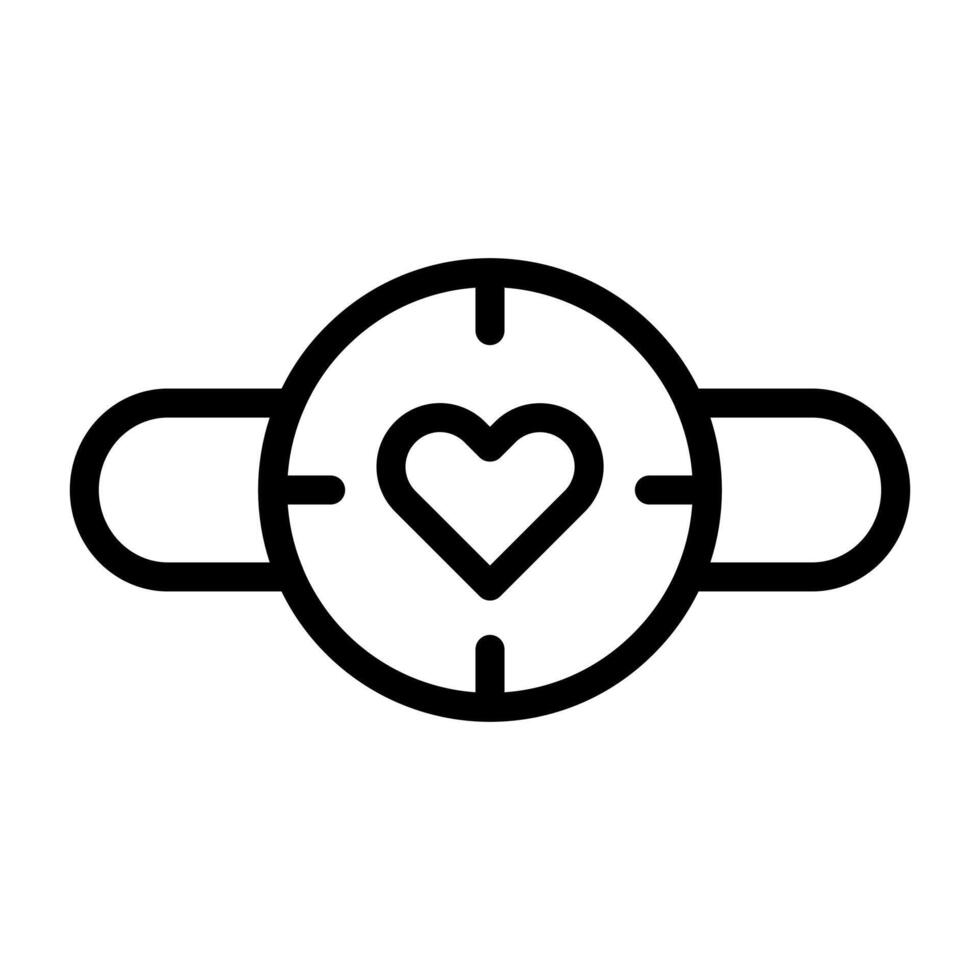 reloj icono de san valentín estilo de contorno ilustración vector e icono de logotipo perfecto.