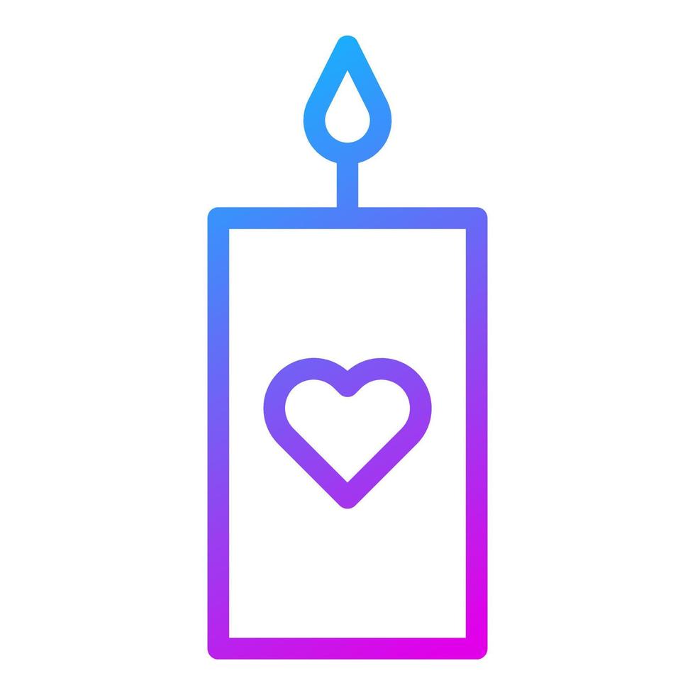 vela degradado púrpura ilustración de san valentín vector e icono de logotipo icono de año nuevo perfecto.