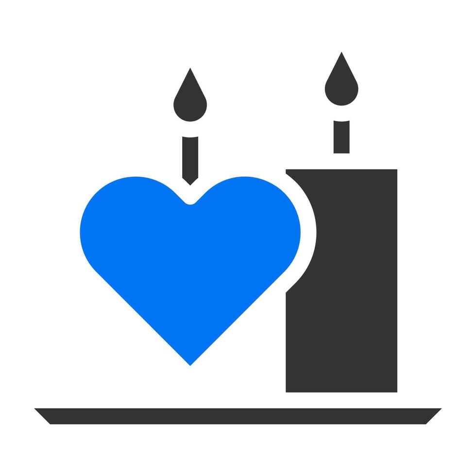 vela azul gris sólido ilustración de san valentín vector e icono de logotipo icono de año nuevo perfecto.