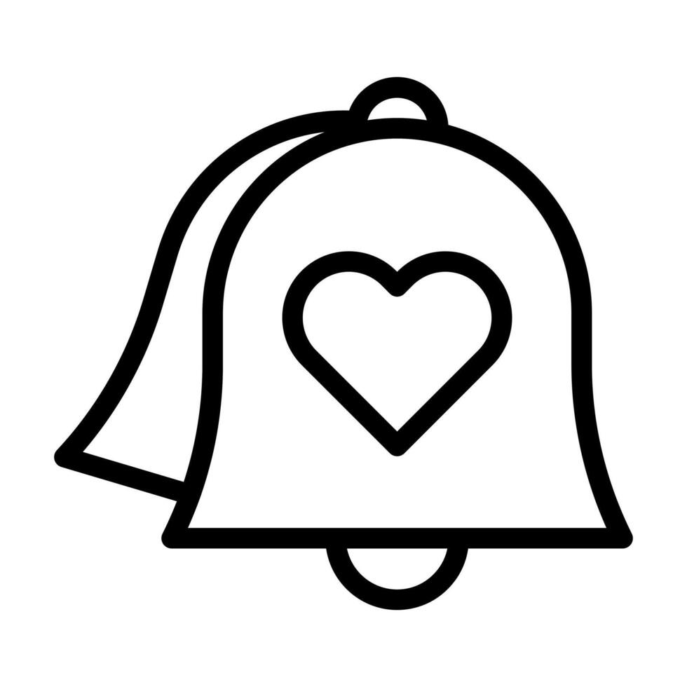 bell valentine icon outline style illustration vector and logo icon perfect.