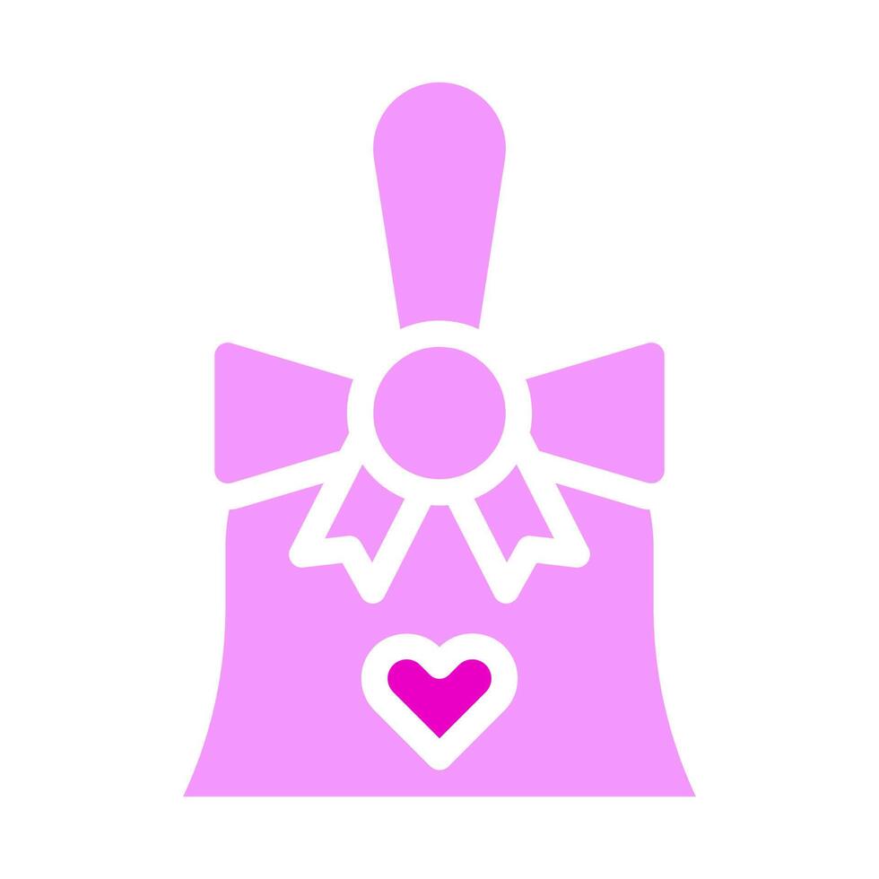 campana icono de san valentín ilustración de estilo rosa sólido vector e icono de logotipo perfecto.