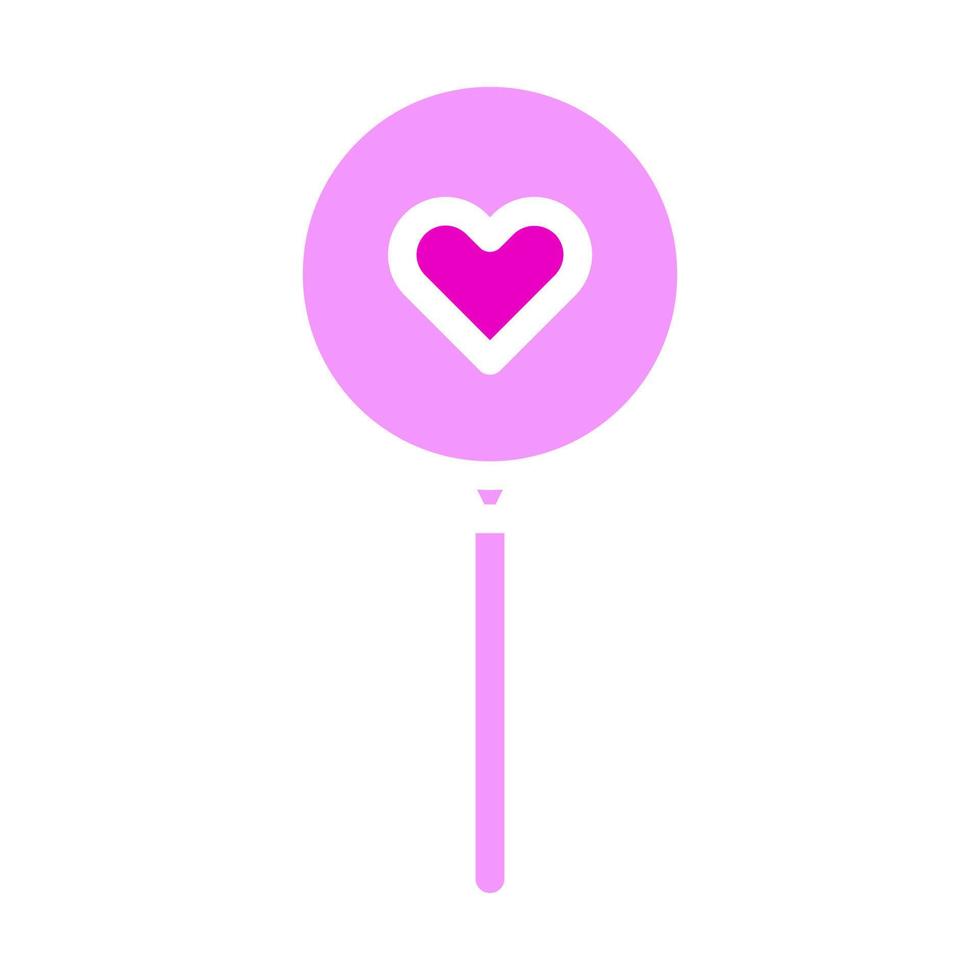 globo icono de san valentín estilo rosa sólido ilustración vector e icono de logotipo perfecto.