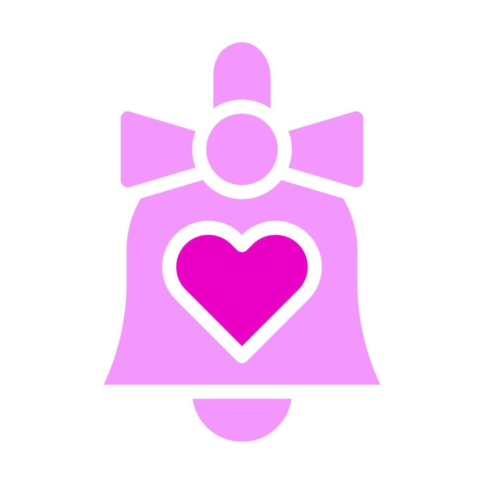 campana icono de san valentín ilustración de estilo rosa sólido vector e icono de logotipo perfecto.