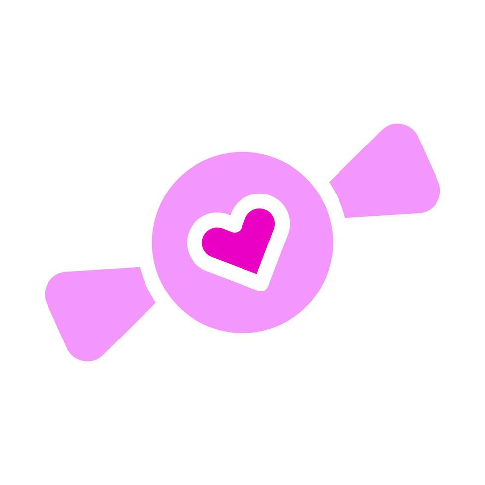 caramelo icono de san valentín ilustración de estilo rosa sólido vector e icono de logotipo perfecto.