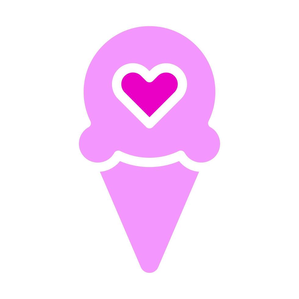 ice cream valentine icon solid pink style illustration vector and logo icon perfect.
