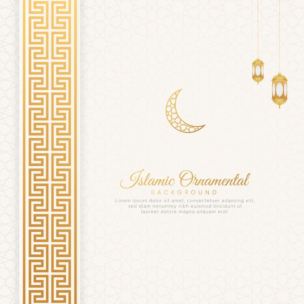 fondo de borde de lujo blanco árabe ornamental islámico con patrón geométrico y adorno vector