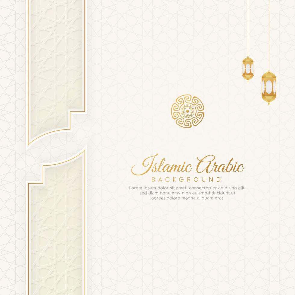fondo islámico blanco con patrón árabe y hermoso adorno vector