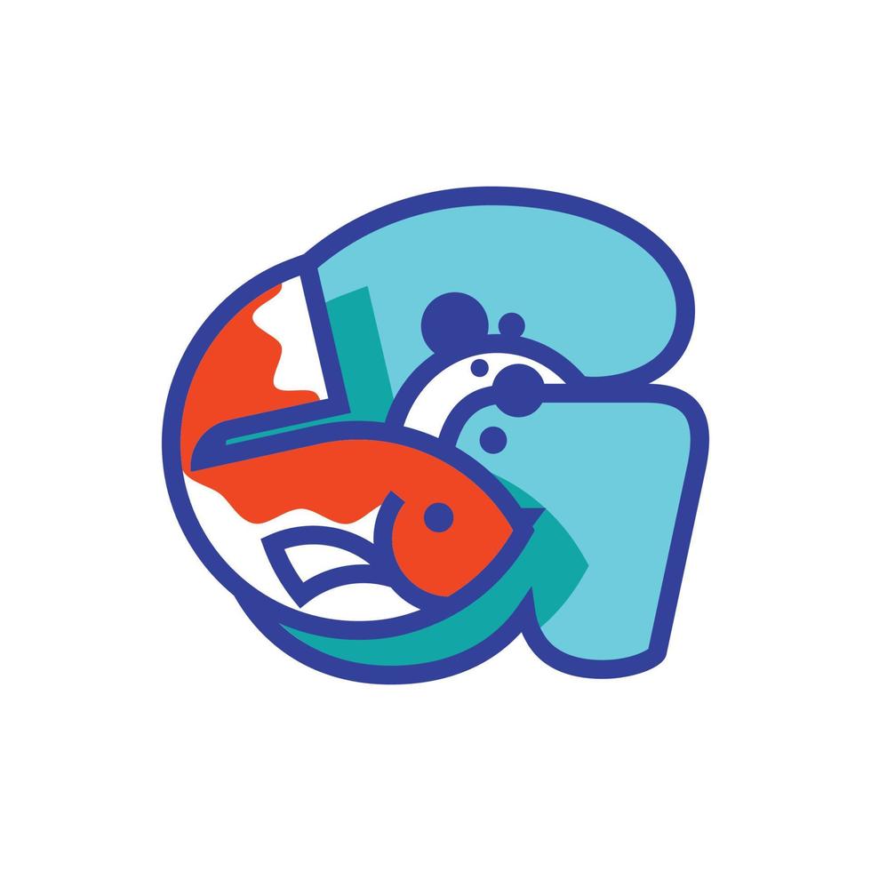 Alphabet G Fish Logo vector