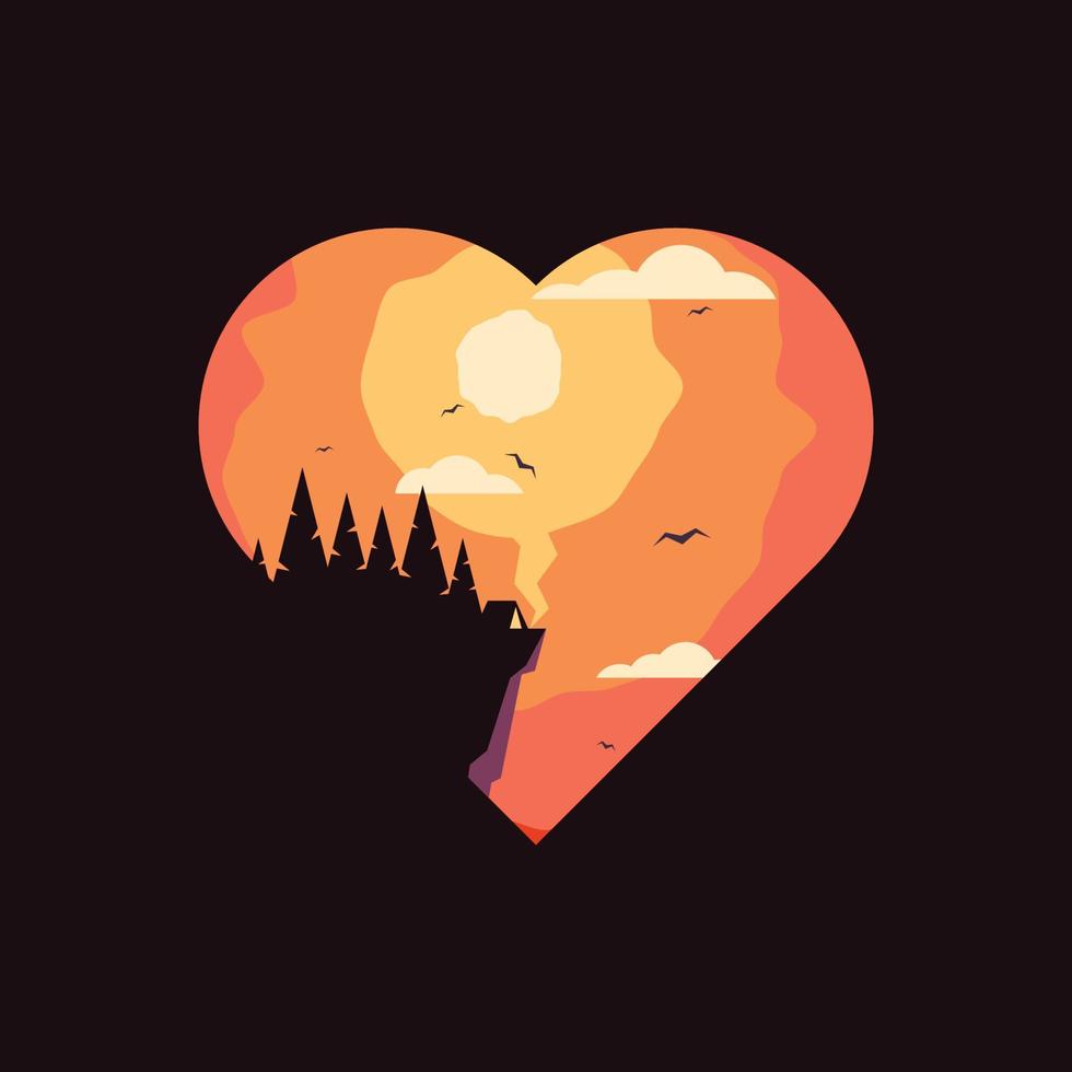 logotipo de amor al aire libre vector