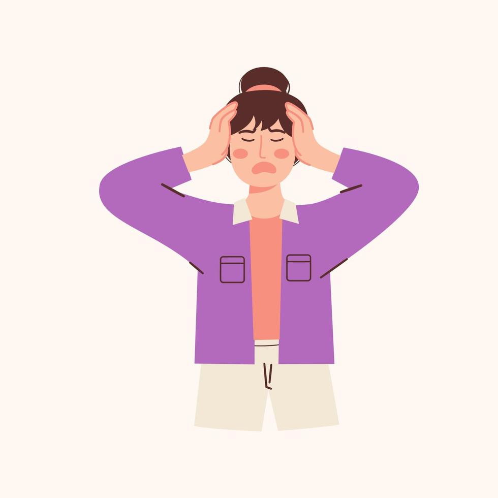 Stressed Woman illustration vector