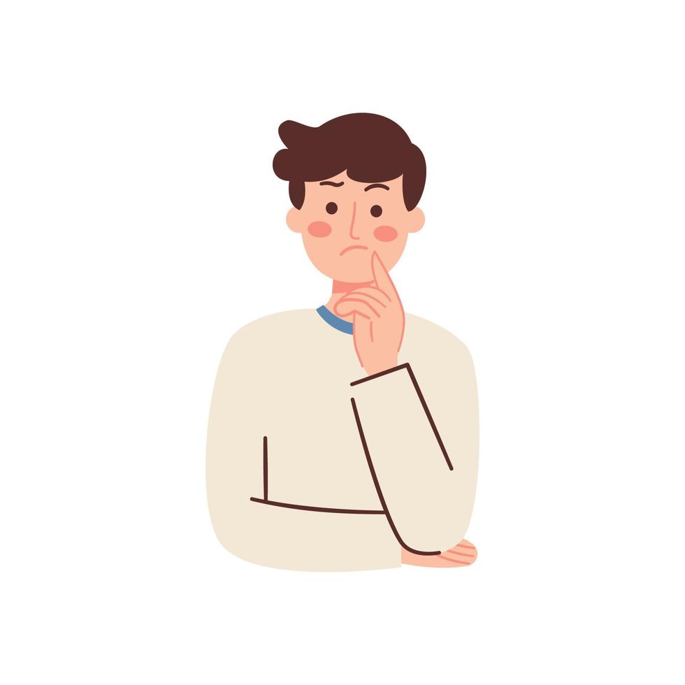 Confused Man Thinking about something vector