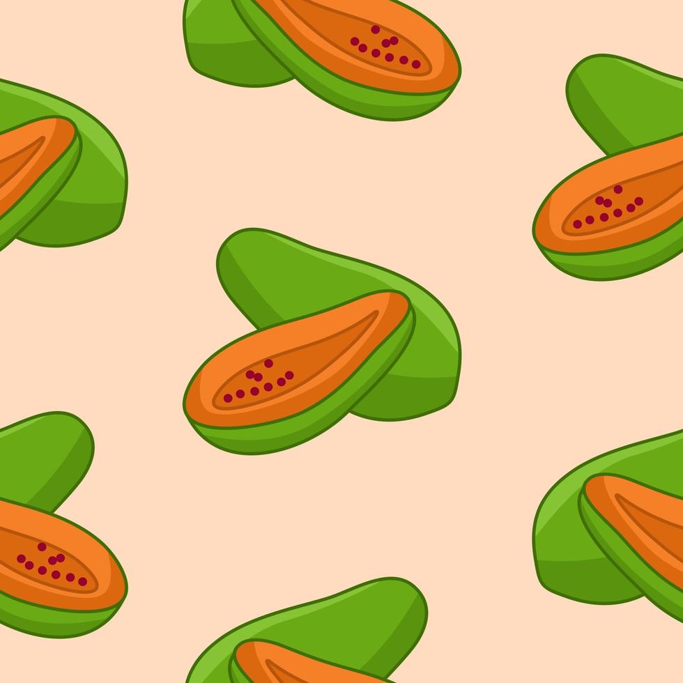 ilustración de vector de patrón premium de papaya