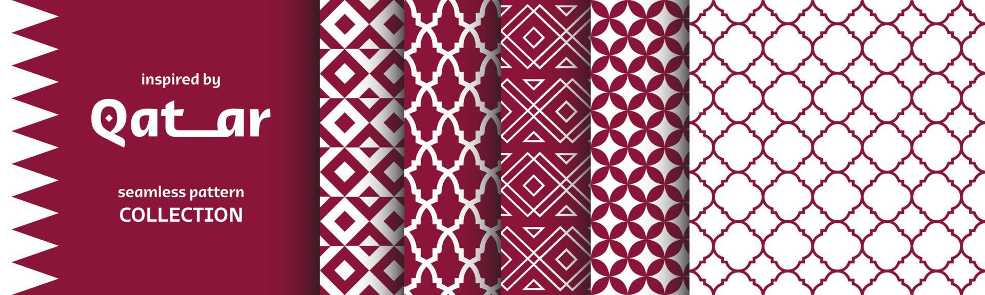 Qatar Seamless Patterns Collection inspired by arabic Culture and Art