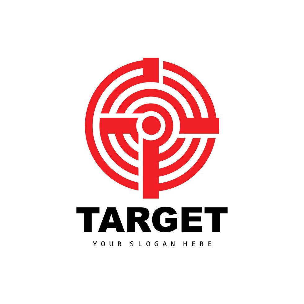 Target Logo, Arrow Shooting Design, Arrow Aim Target Icon Vector