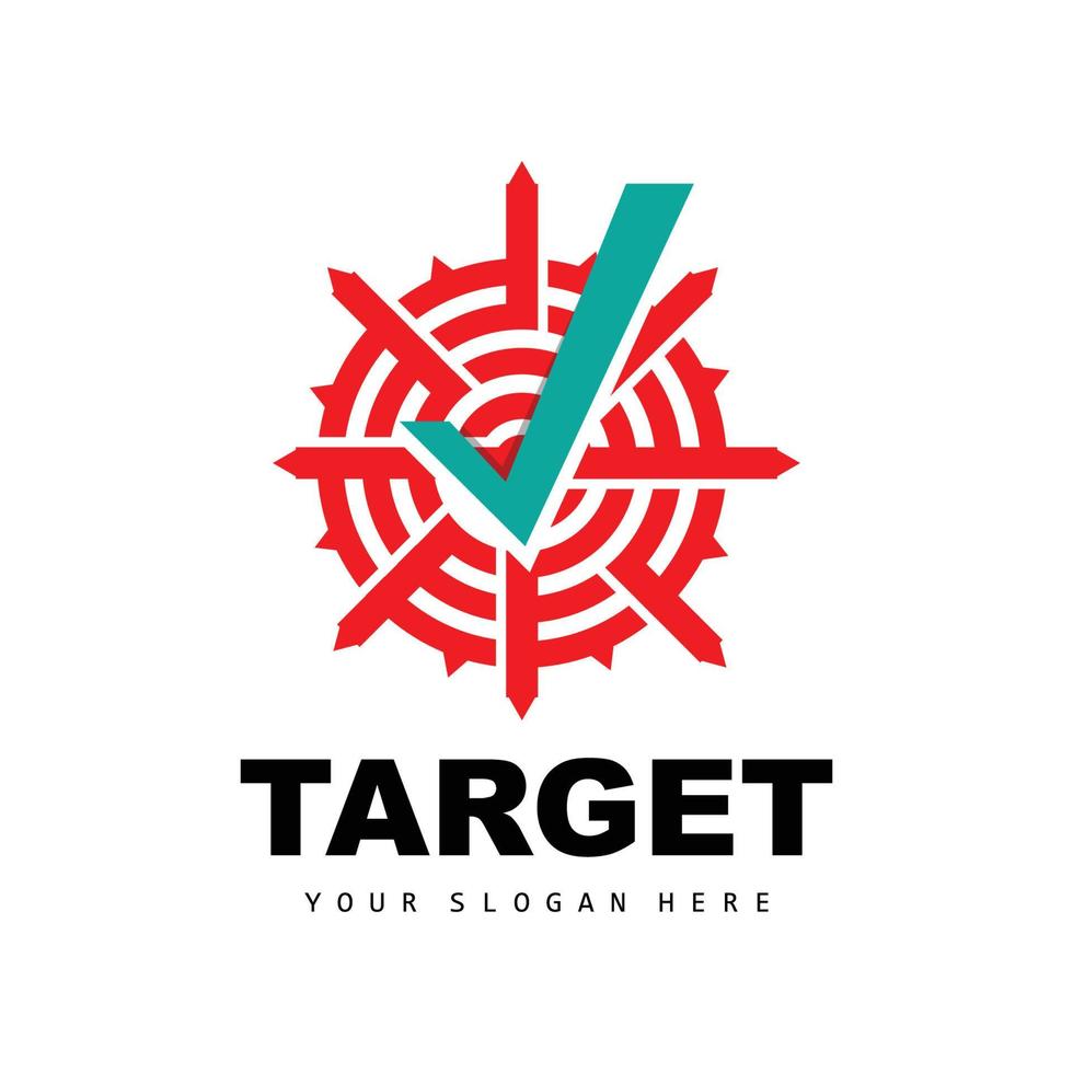 Target Logo, Arrow Shooting Design, Arrow Aim Target Icon Vector