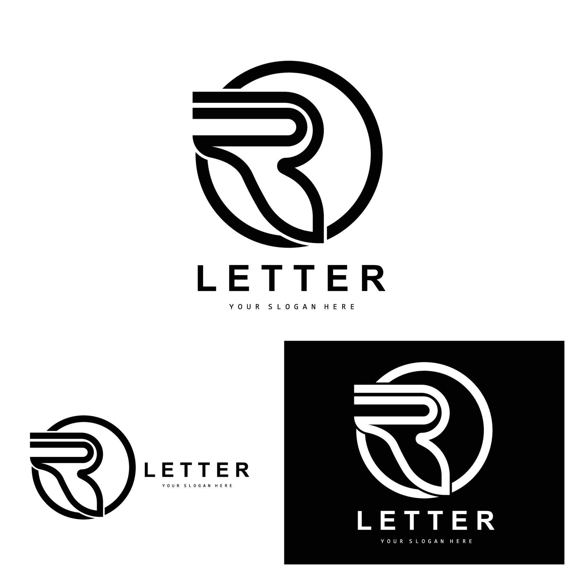 R Letter Logo, Vector Alphabet Symbol, Design For Brand Logos With