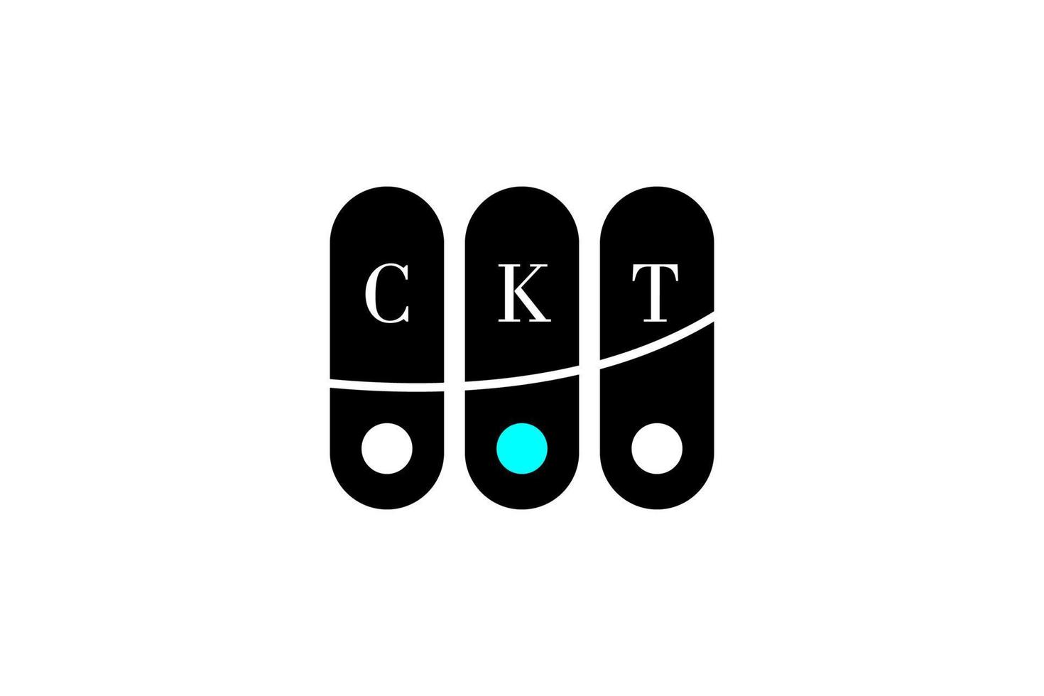 diseño de logotipo de letra y alfabeto ckt vector