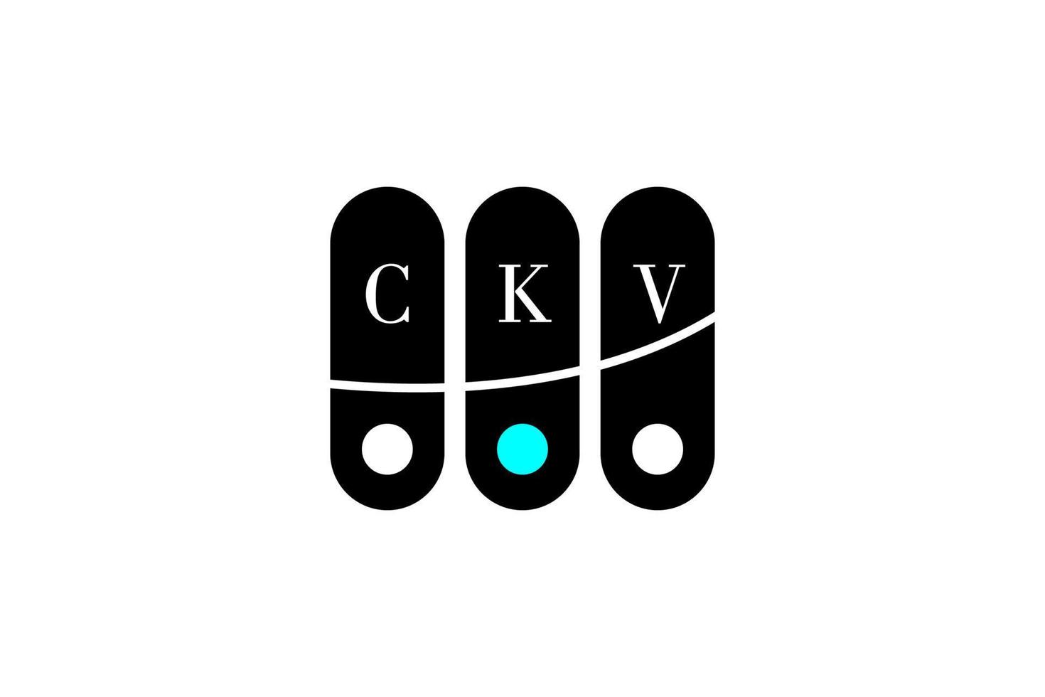 diseño de logotipo de letra y alfabeto ckv vector