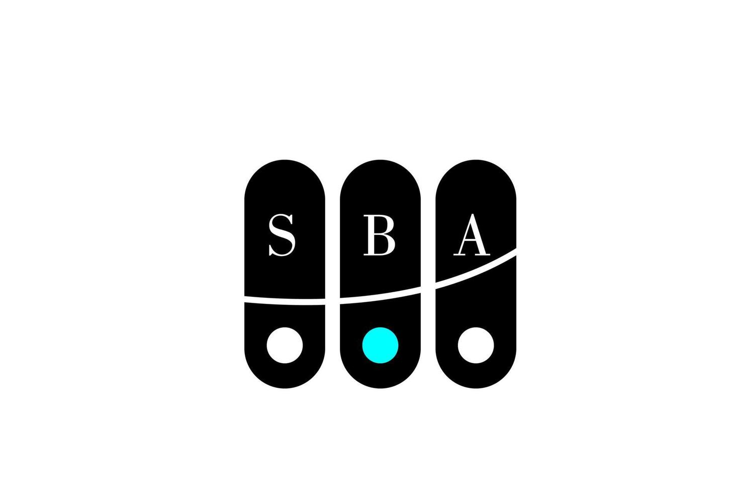 diseño de logotipo de letra y alfabeto de sba vector