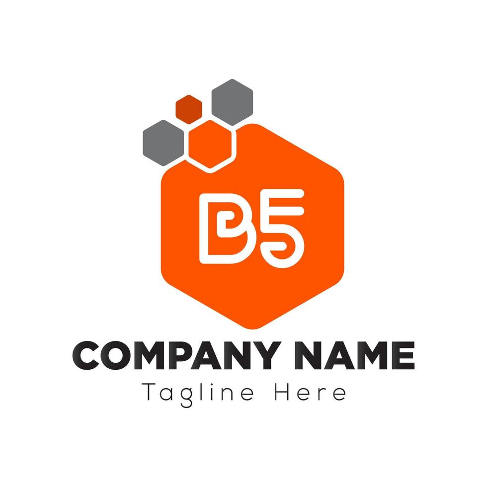 Abstract B5 letter modern initial lettermarks logo design vector