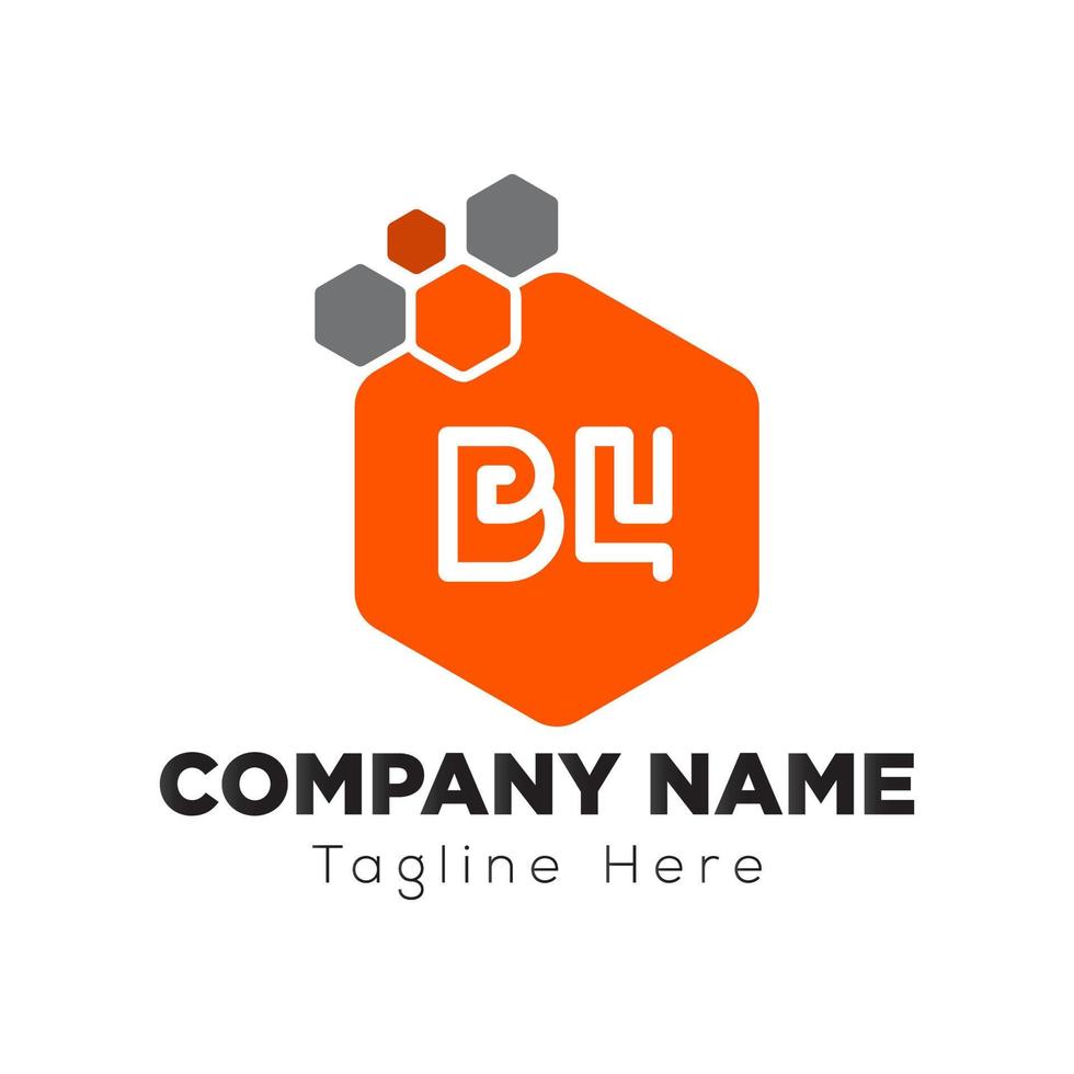 Abstract B4 letter modern initial lettermarks logo design vector