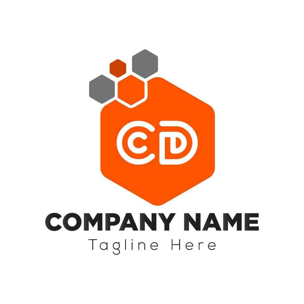 Abstract CD letter modern initial lettermarks logo design vector