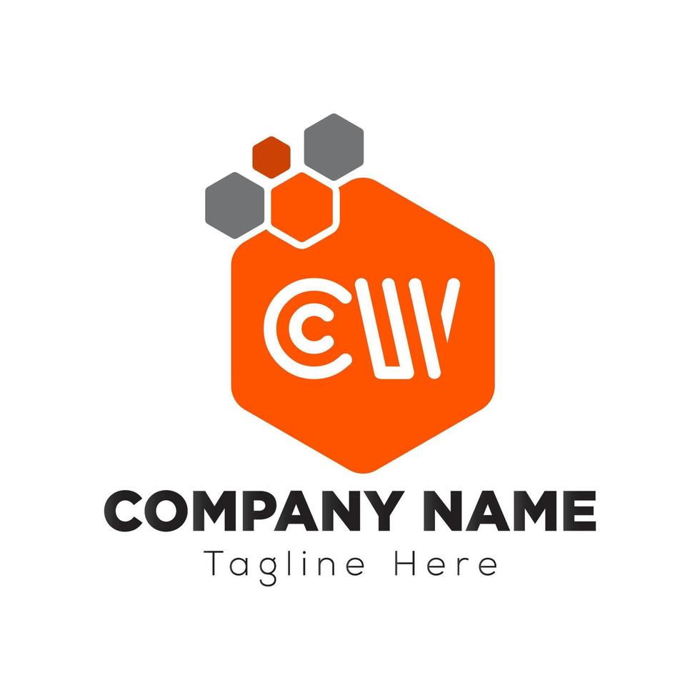 Abstract CW letter modern initial lettermarks logo design vector