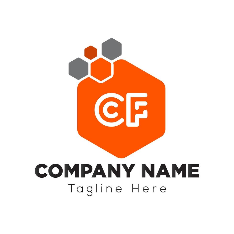 Abstract CF letter modern initial lettermarks logo design vector
