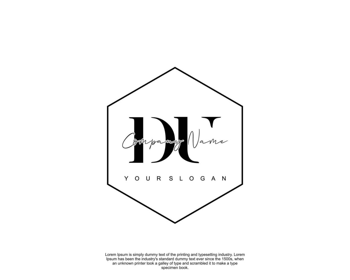 Initial DU Feminine logo beauty monogram and elegant logo design, handwriting logo of initial signature, wedding, fashion, floral and botanical with creative template vector